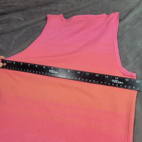 Lauren Ralph Lauren Women Pink Orange Ombre Knit Sheath Dress Medium Sunset Midi - Picture 2 of 11